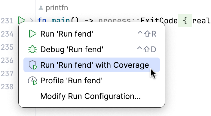 点击边框的 Run 图标时会出现一个弹出窗口