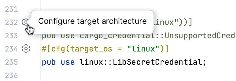 装订区域中的目标架构切换器