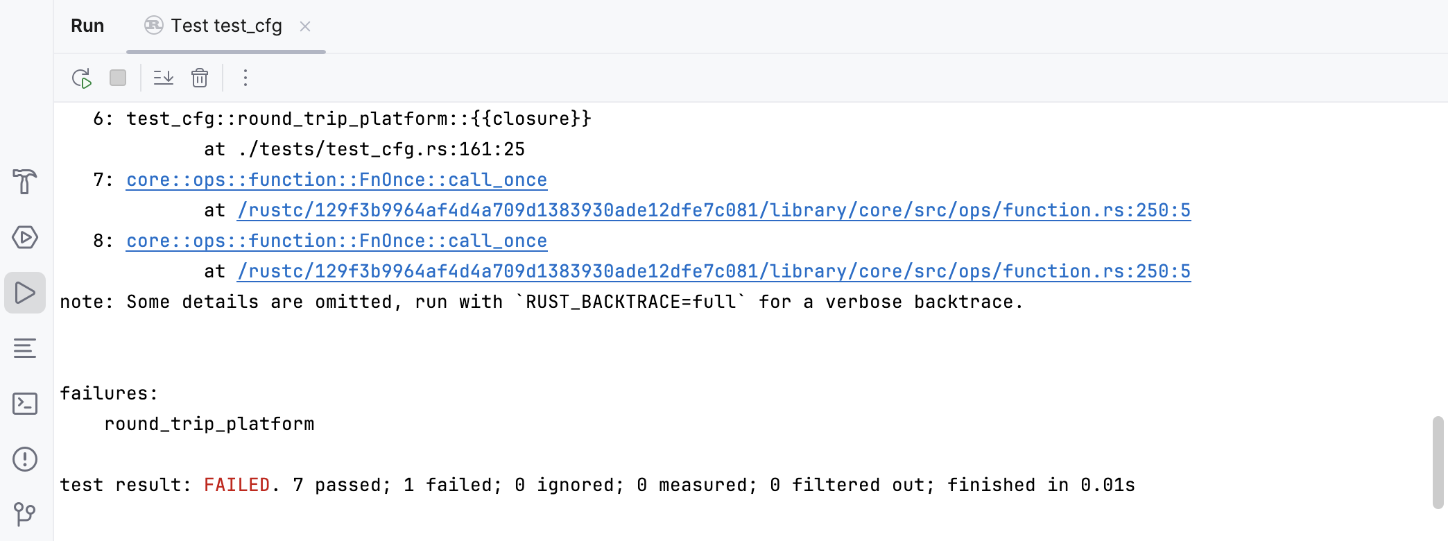测试运行程序：未格式化输出