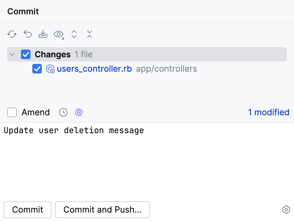 Commit tool window Commit tool window