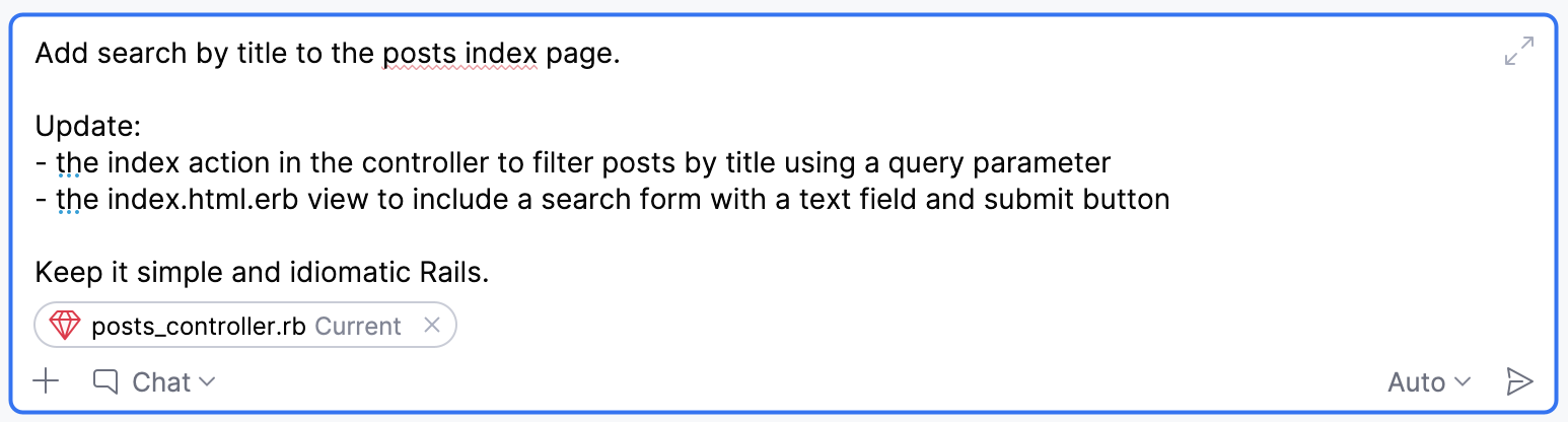 AI Assistant search prompt