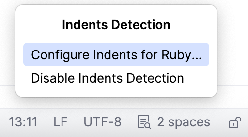 Configure Indents for Ruby