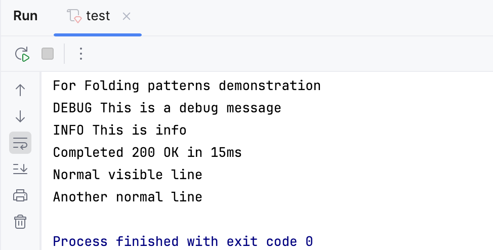 Console lines folding Console lines folding