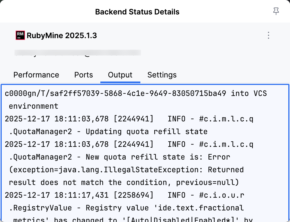 the Output tab the Output tab