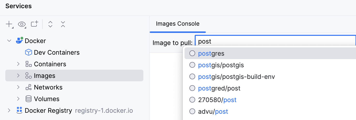 The Images Console The Images Console