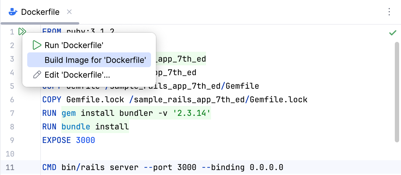The Build Image on Docker popup The Build Image on Docker popup