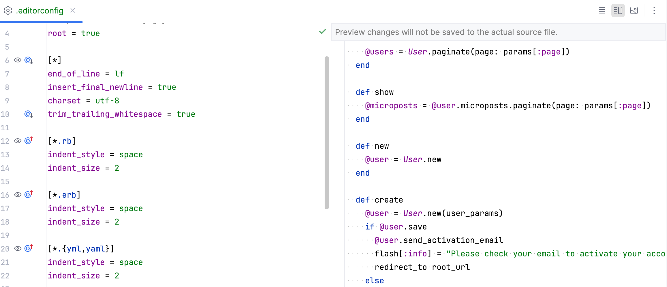 editorconfig preview