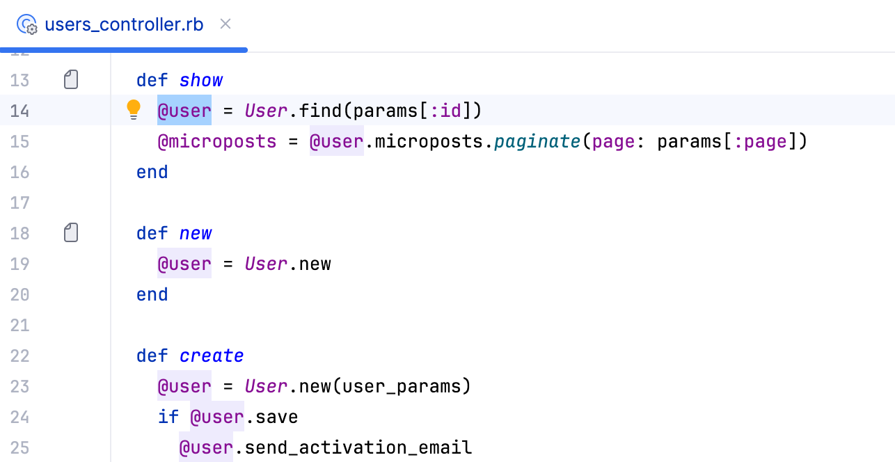 Highlight Usages in File