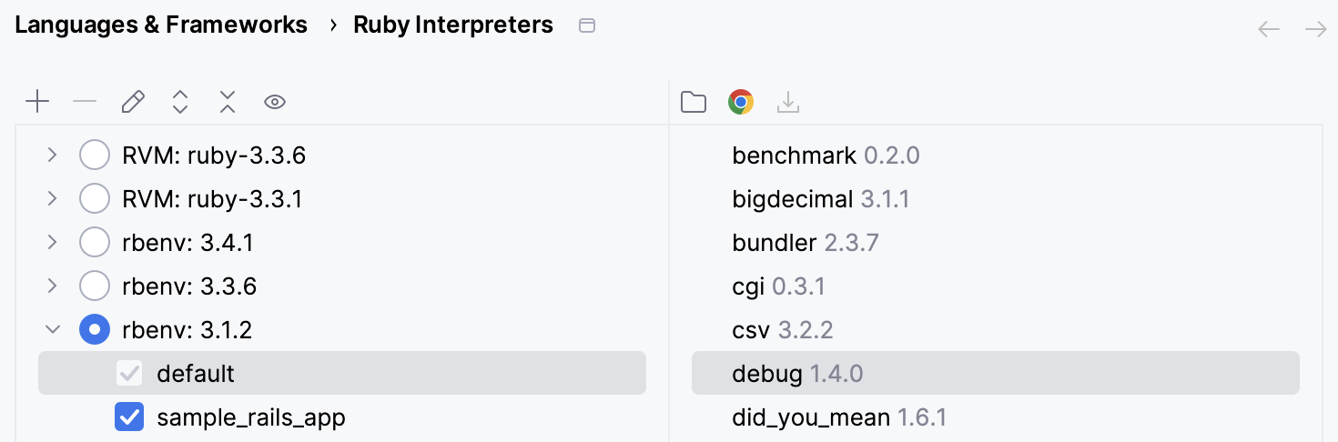 rbenv 的 Ruby 解释器页面