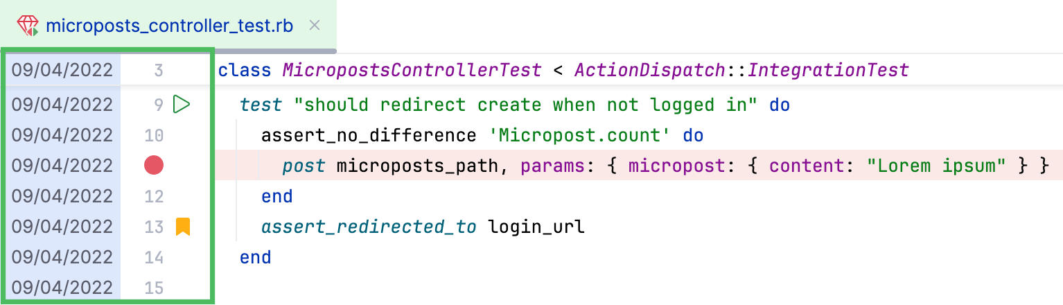 Editor gutter Editor gutter