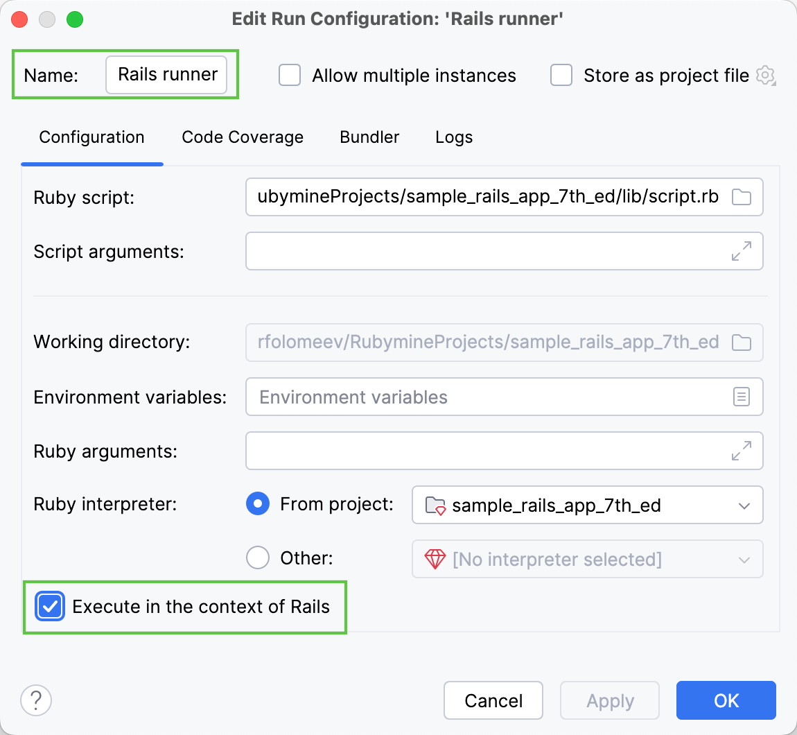Configuration settings Configuration settings