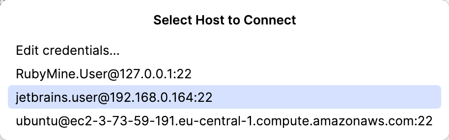 Select Host to Connect