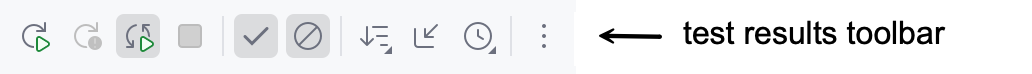 the test results toolbar