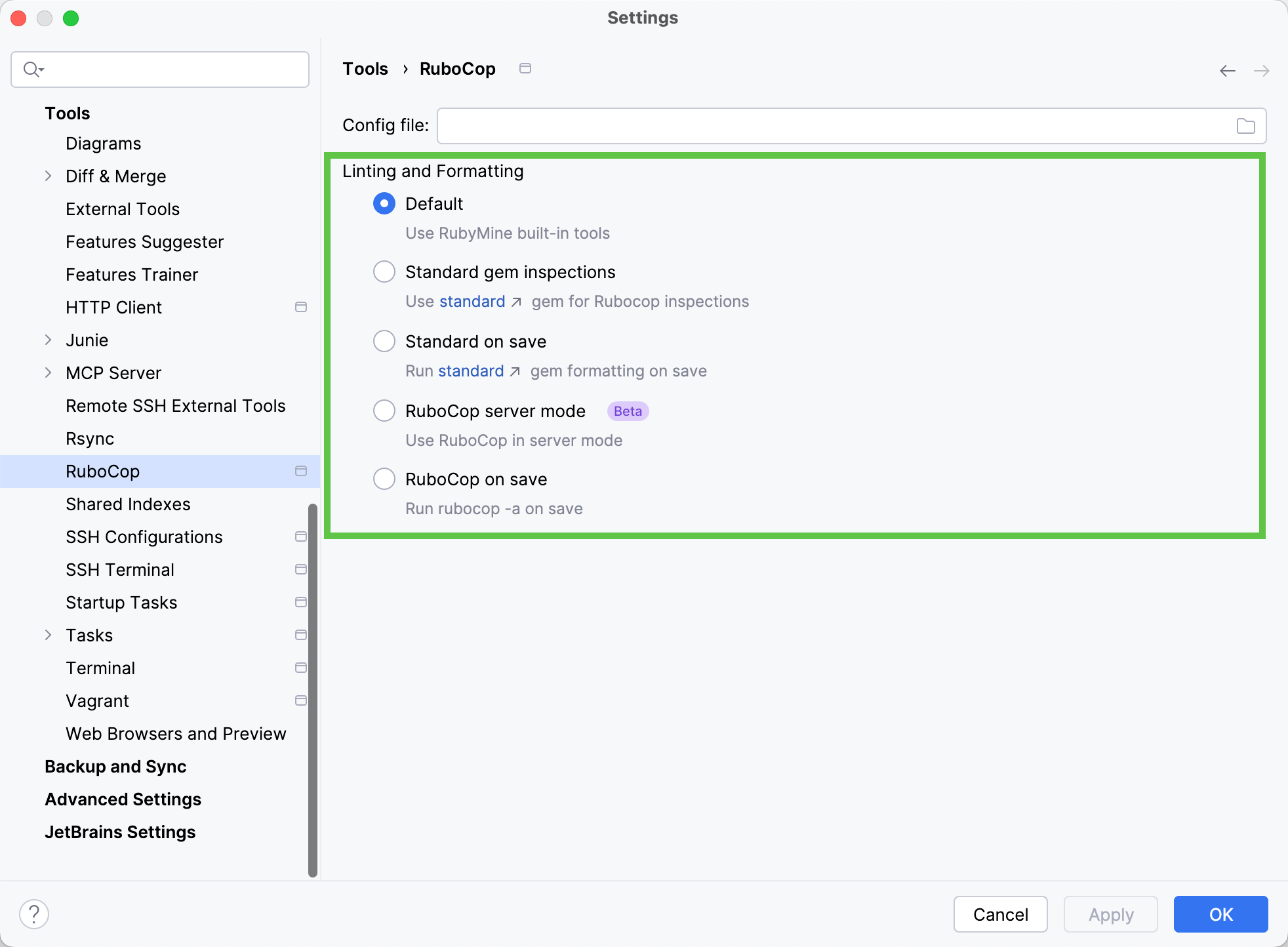 RuboCop Linting and Formatting Modes