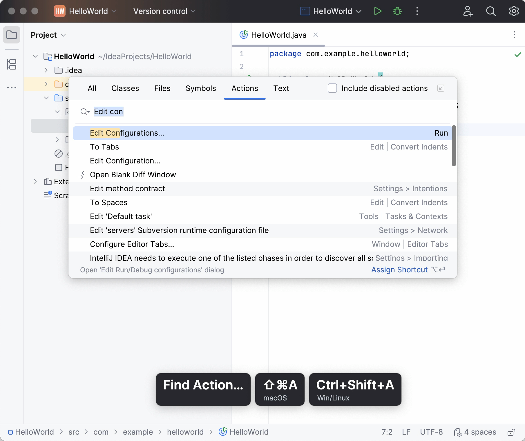 Creating a new run configuration