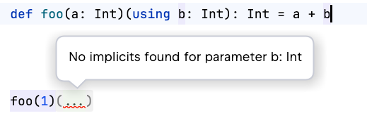 Highlight: No implicit argument found Highlight: No implicit argument found