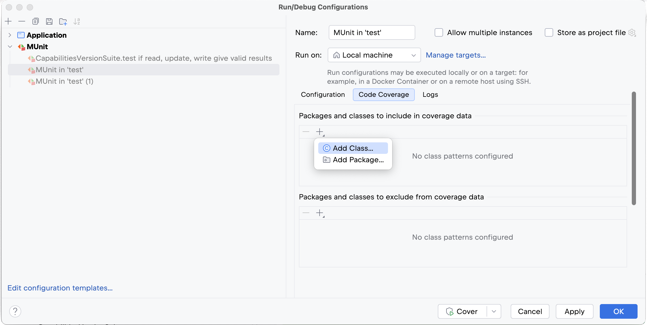 Configure Code Coverage