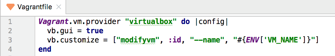 在 Vagrantfile 中新增的环境变量