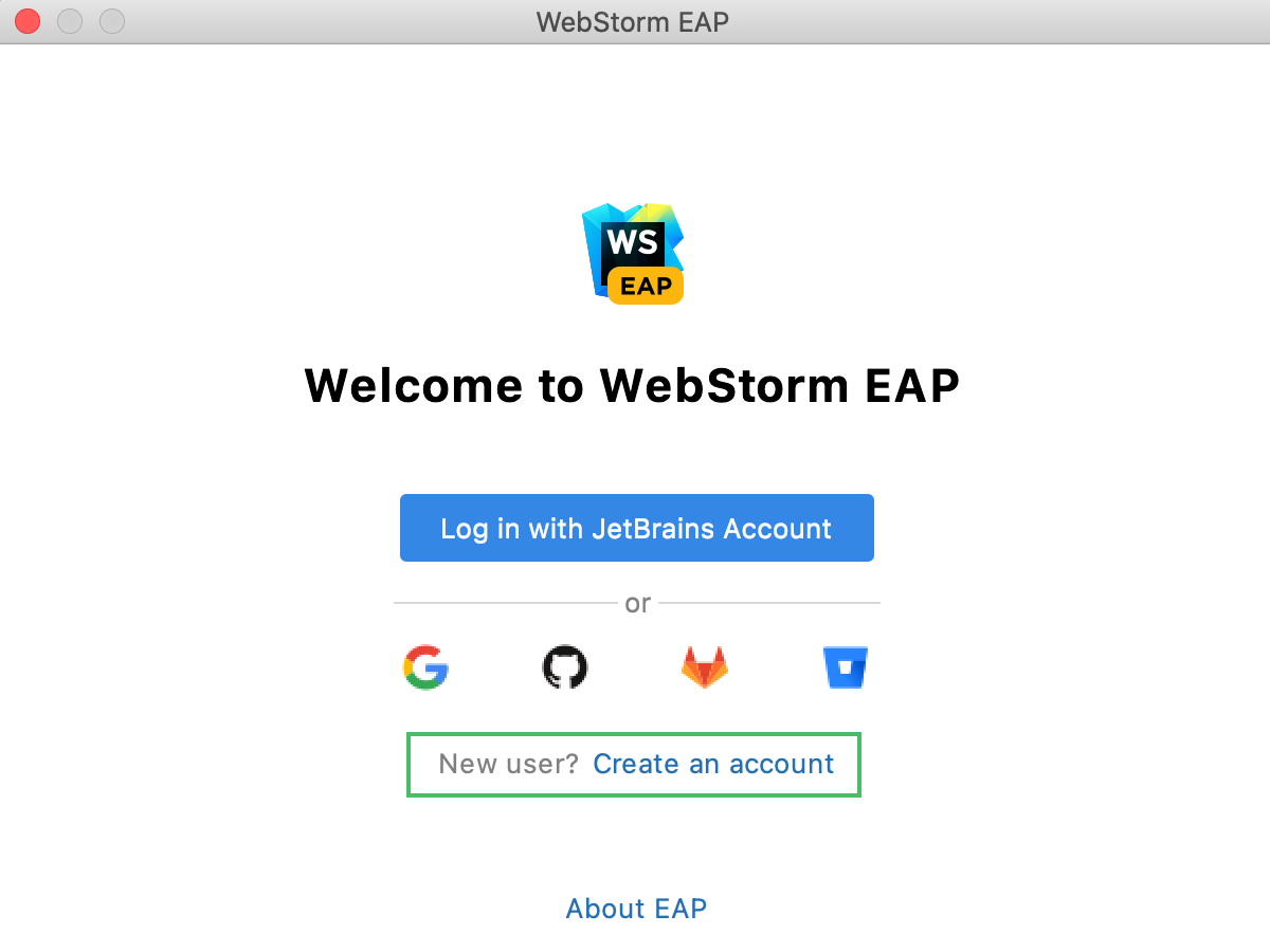 EAP: Create a new account to log in EAP: Create a new account to log in