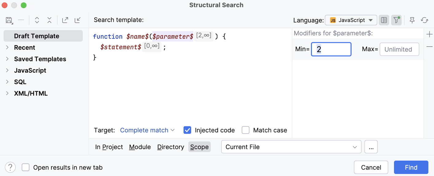 the Edit filters popup the Edit filters popup