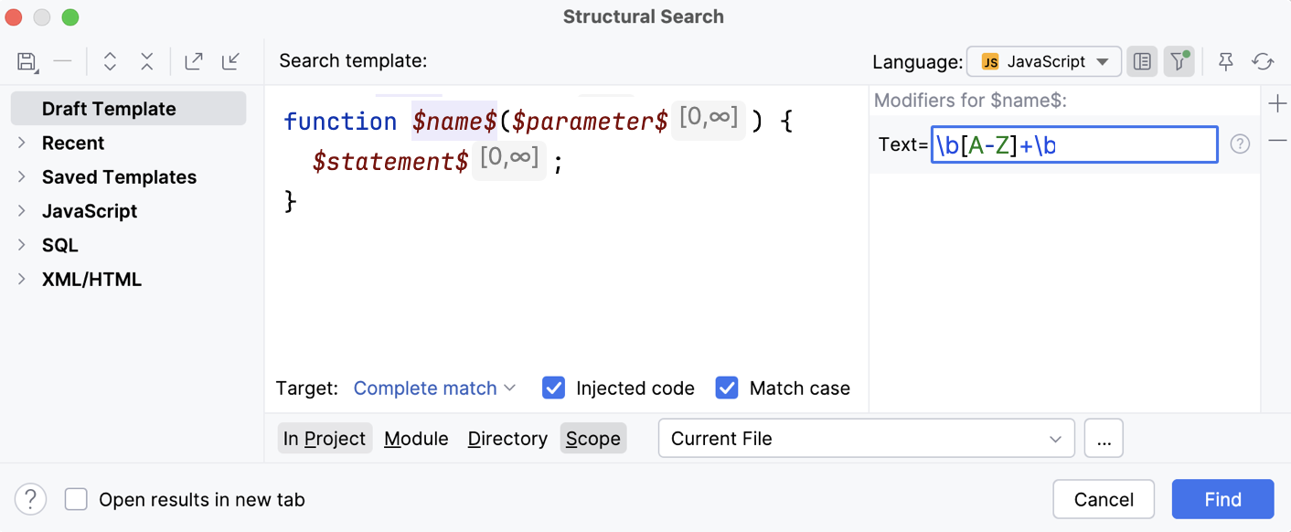 Add a regular expression in the filter dialog Add a regular expression in the filter dialog