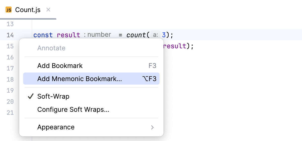 Add a mnemonic bookmark Add a mnemonic bookmark