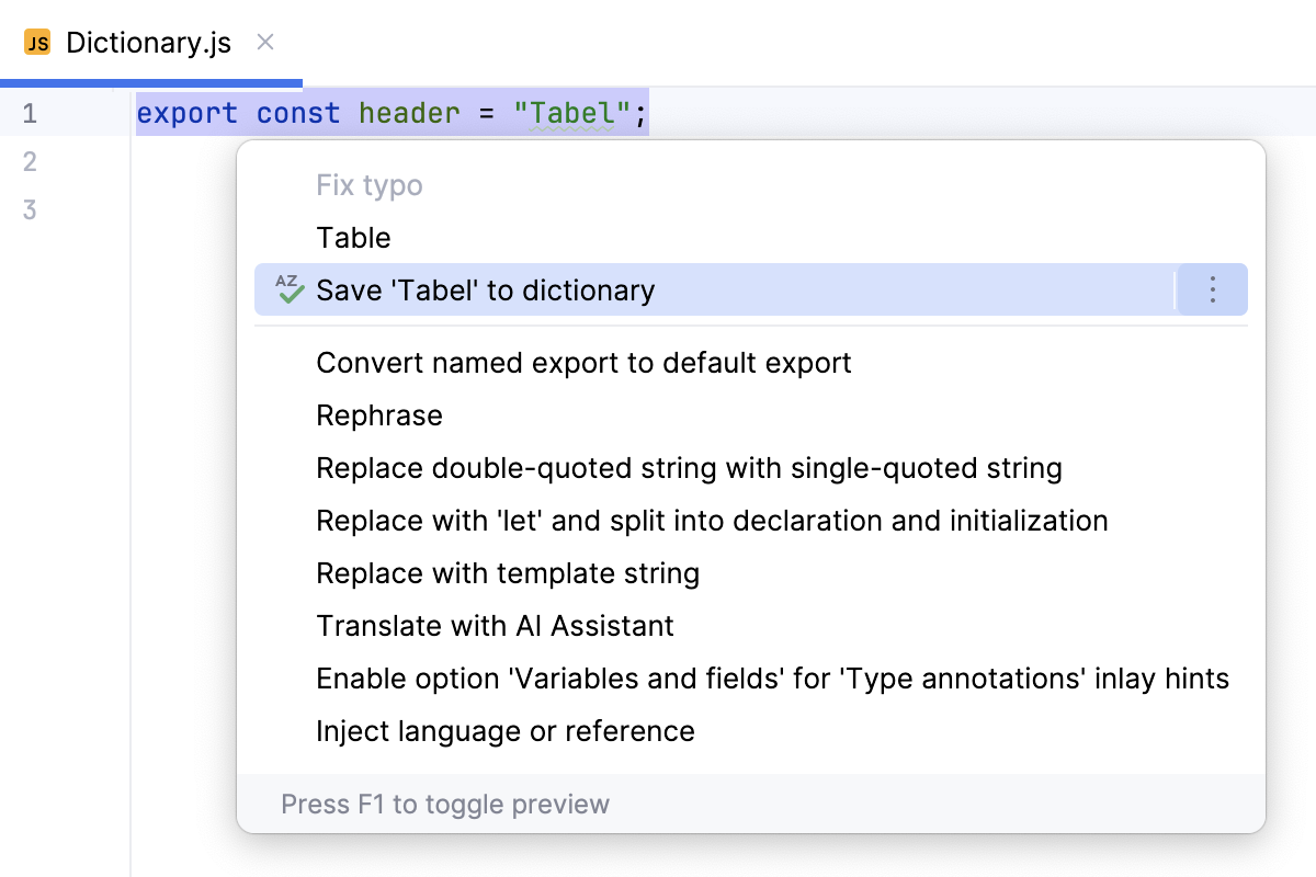Accept a misspelled word