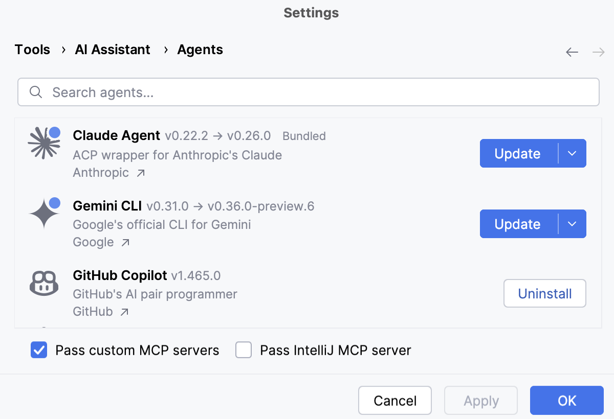 Update agents
