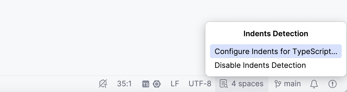 Configure indents from the Indents widget