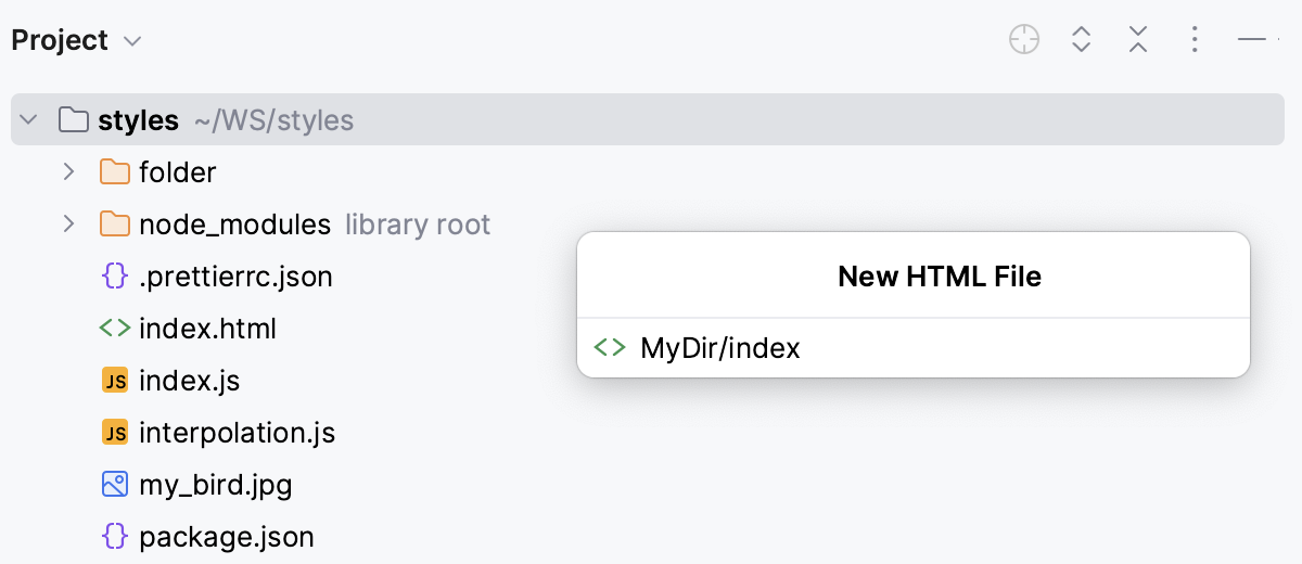 Create an HTML file Create an HTML file