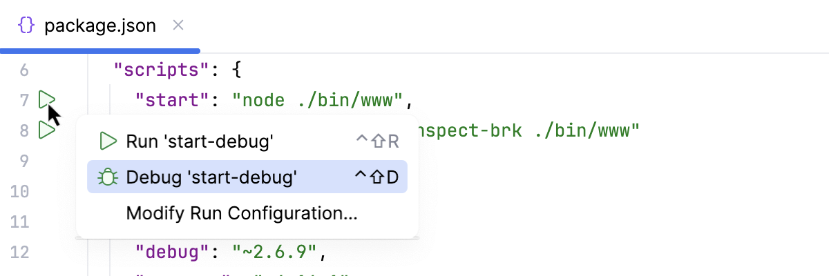 Debug a script from package.json Debug a script from package.json