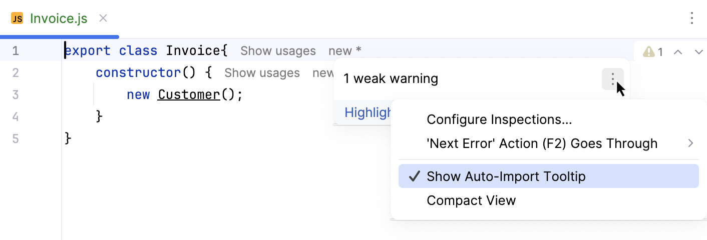 Disable auto-import tooltip Disable auto-import tooltip