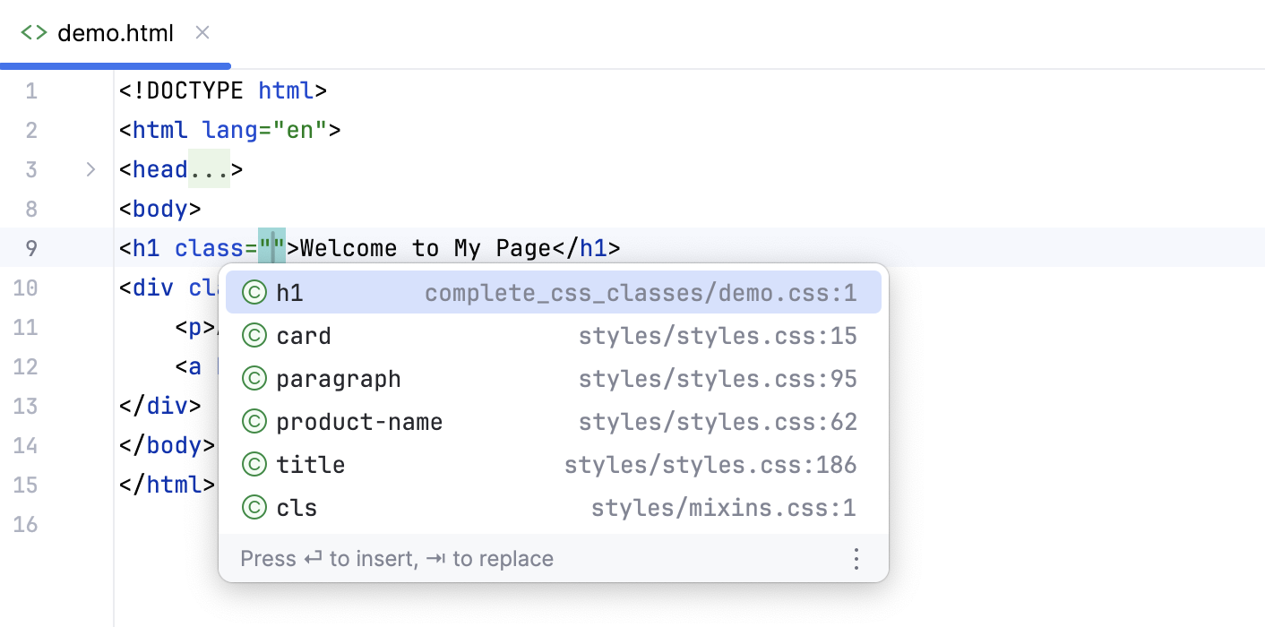 Project-wide completion for Style Sheet symbols in HTML Project-wide completion for Style Sheet symbols in HTML
