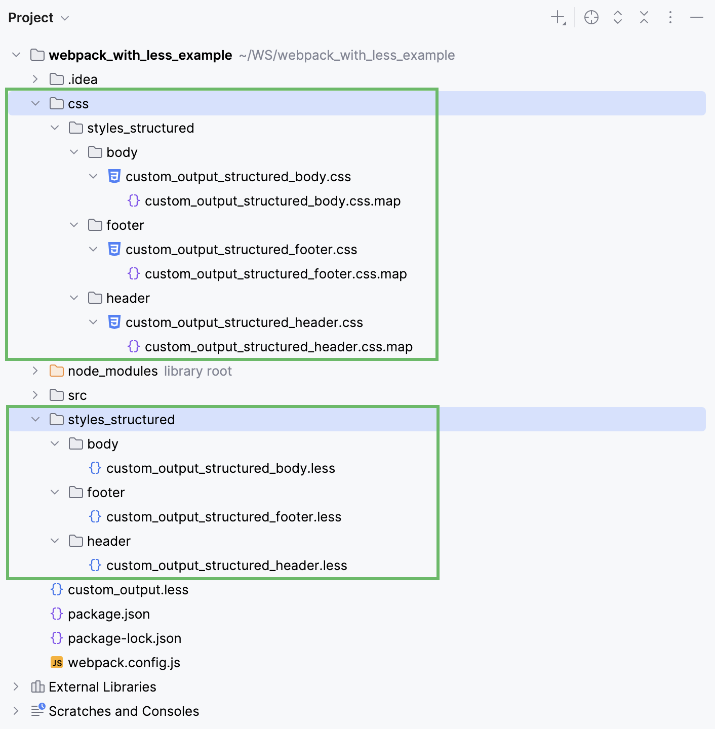 Custom settings: the output is stored in a separate folder, the structure preserved Custom settings: the output is stored in a separate folder, the structure preserved