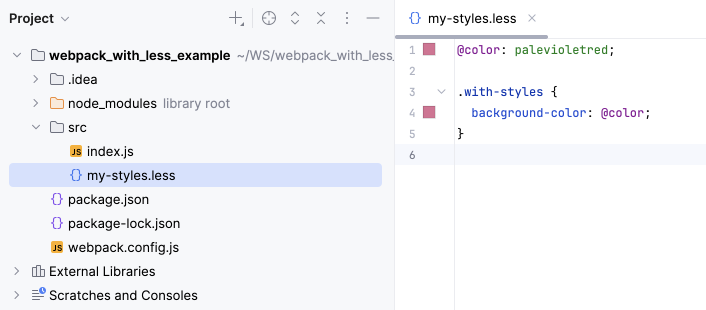 Compiling Less into CSS: project structure Compiling Less into CSS: project structure