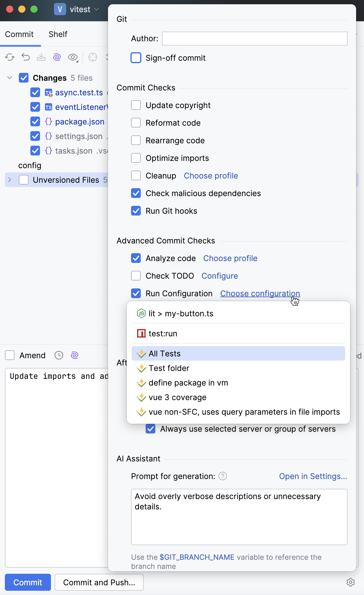 Run tests before committing files to Git Run tests before committing files to Git