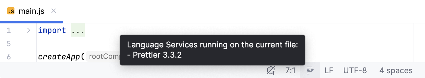 Prettier Language Status Widget
