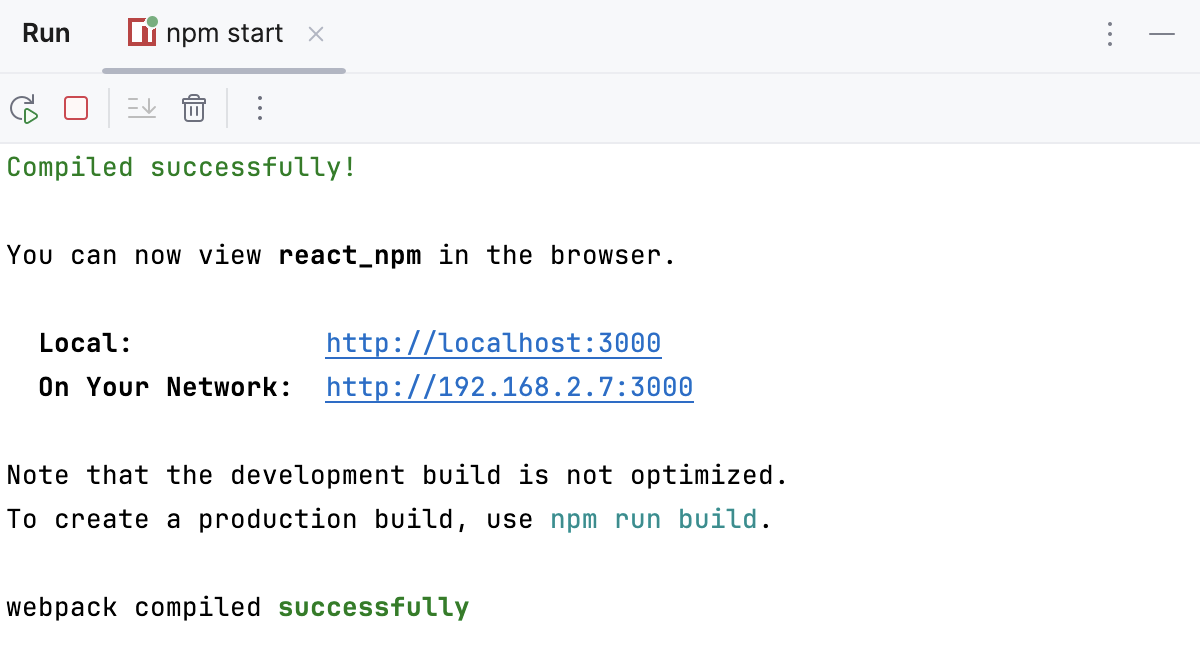 React app is running React app is running