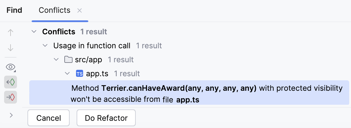 Refactoring conflicts tool window Refactoring conflicts tool window