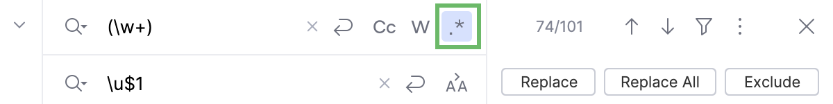 Regex search and replace fields Regex search and replace fields