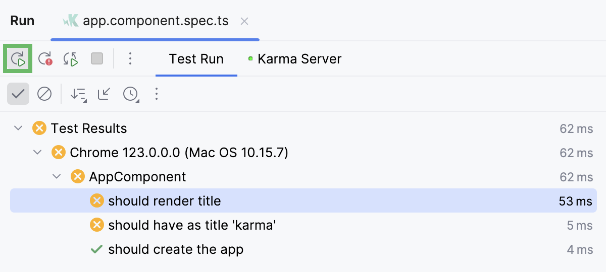 Rerun all tests from a session Rerun all tests from a session