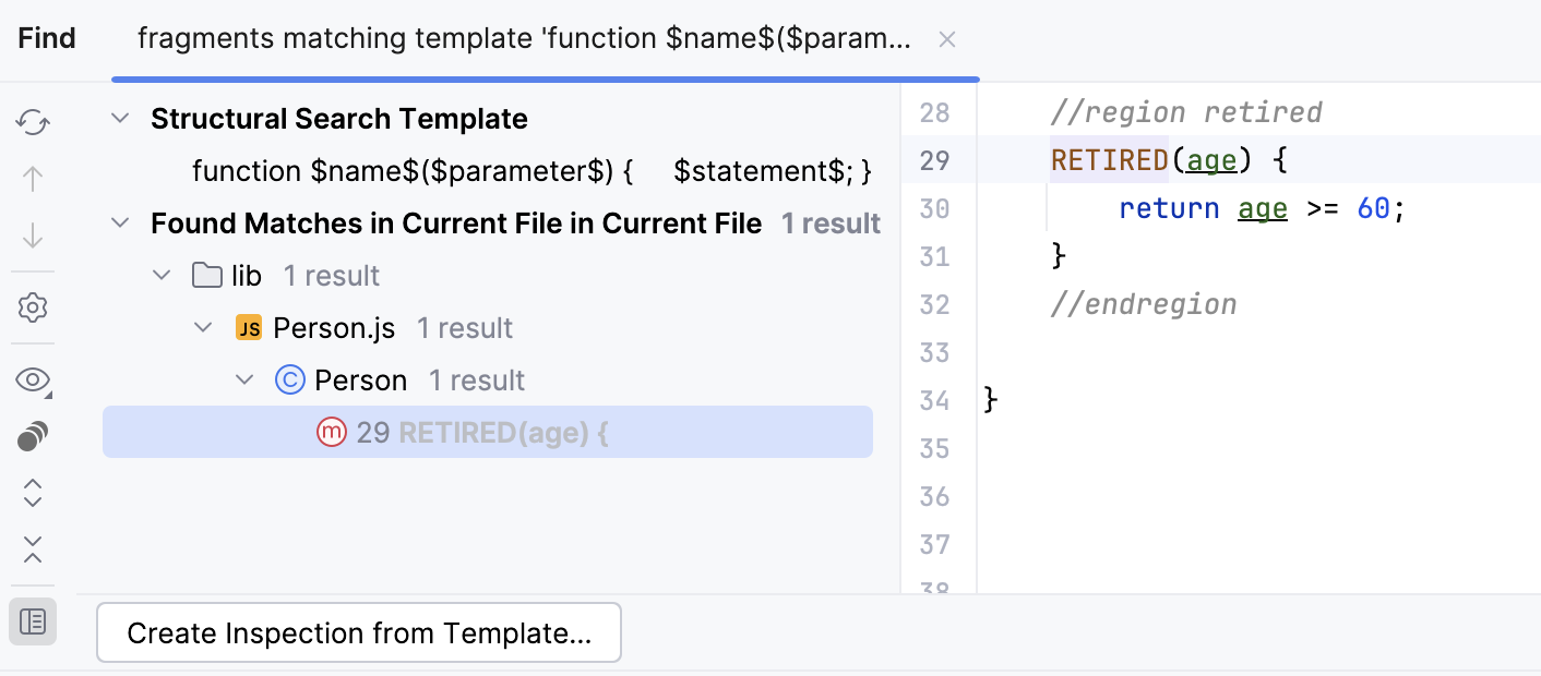 Find tool window results Find tool window results
