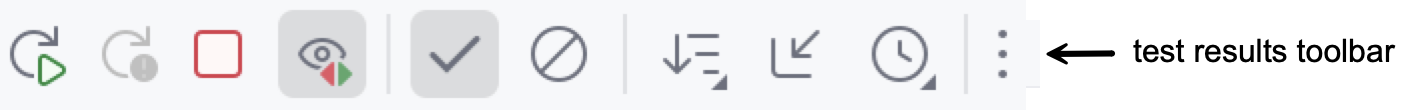 The Test Results toolbar The Test Results toolbar