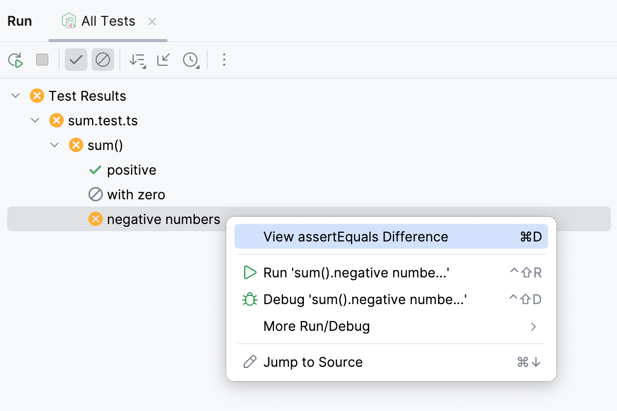 Option to view assertEquals difference Option to view assertEquals difference