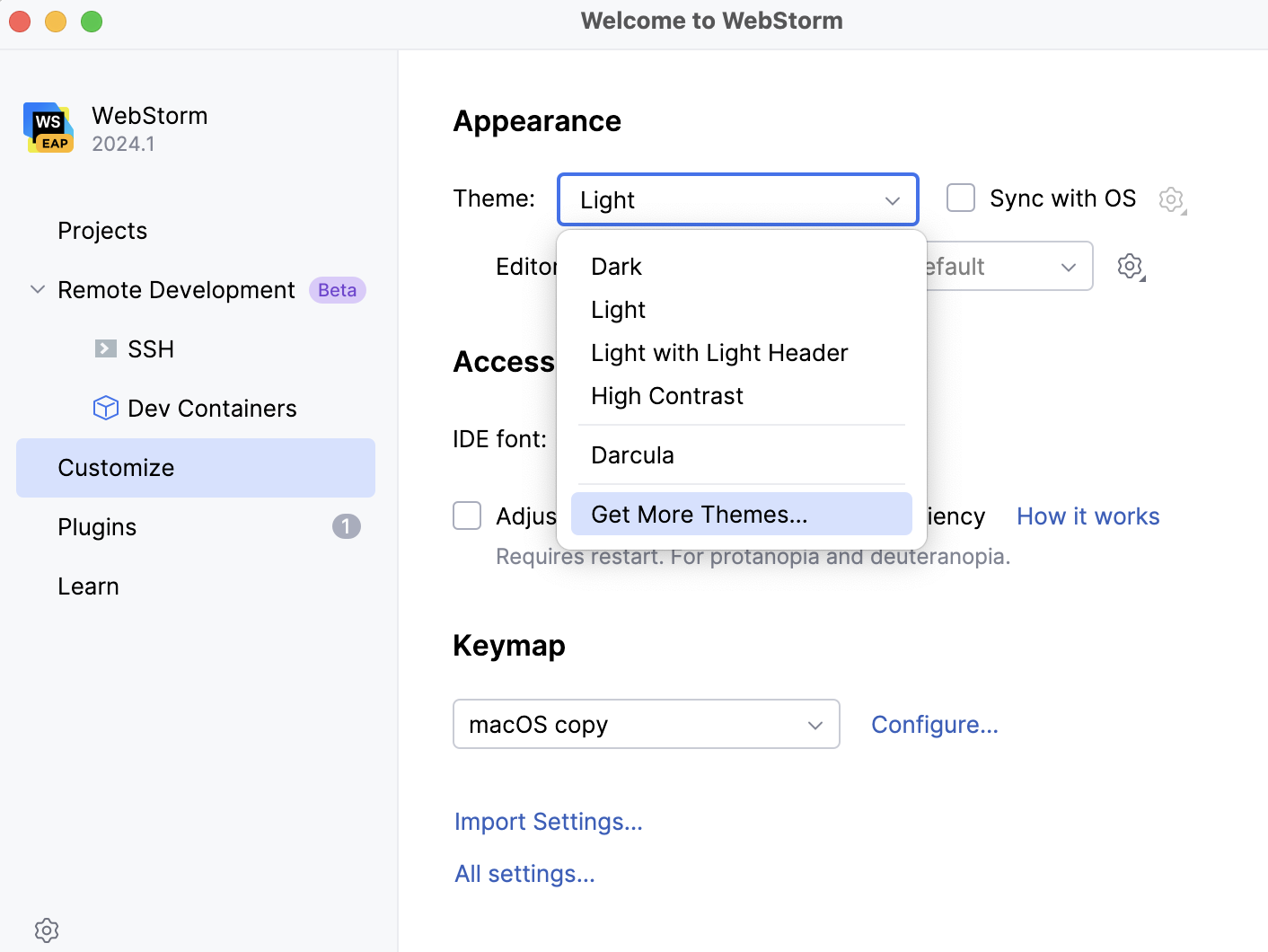 Select UI theme Select UI theme