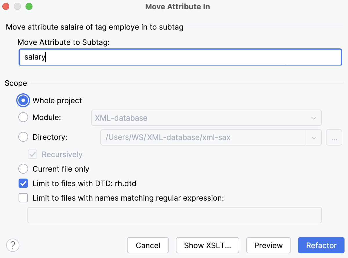 Move an attribute into a subtag