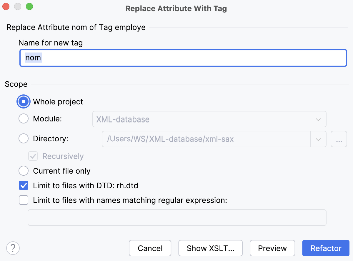 Convert an attribute into a tag