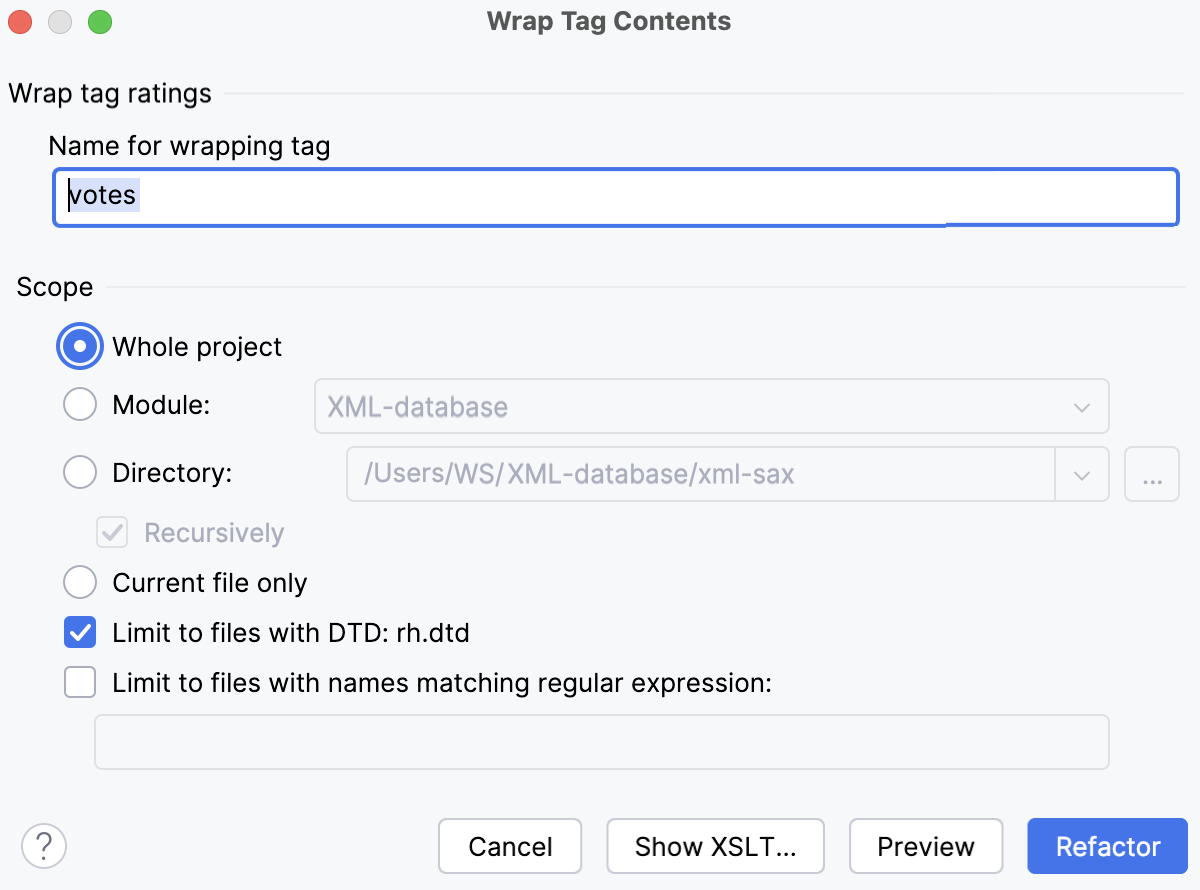 Wrapping tag contents