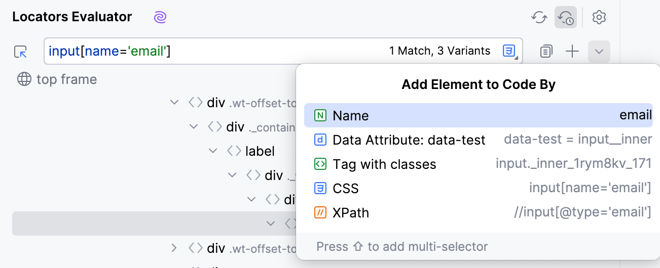 Add elements to code by Add elements to code by