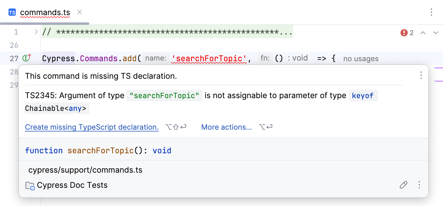 Creating the TypeScript declaration Creating the TypeScript declaration